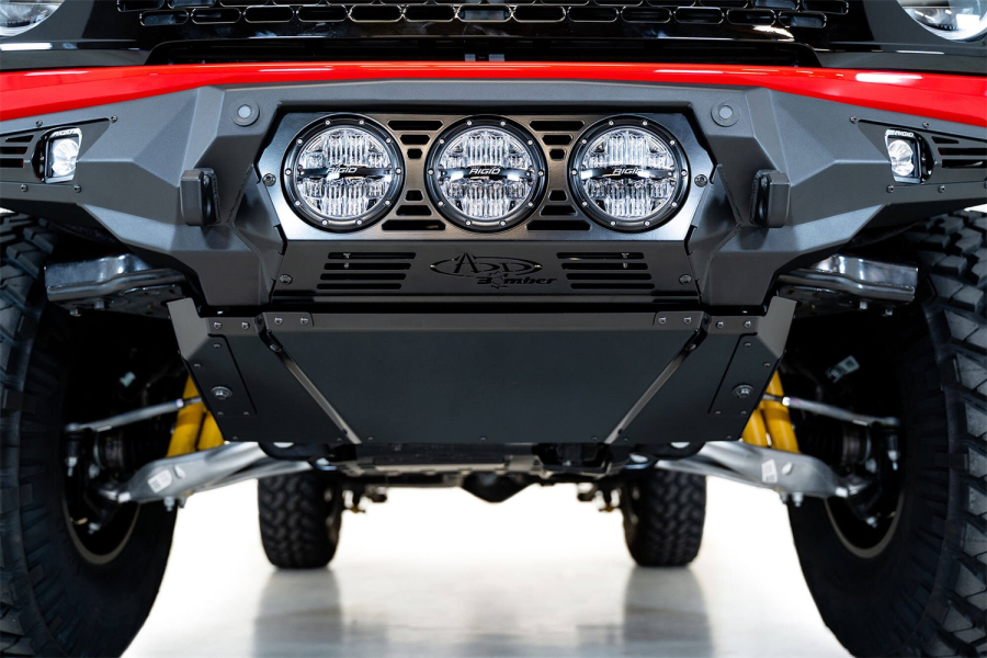 Addictive Desert Designs - Addictive Desert Designs Bomber Skid Plate, 3/16 in. Aluminum Alloy, Satin Black, For Use w/ Bomper Front Bumper - AC23008NA03