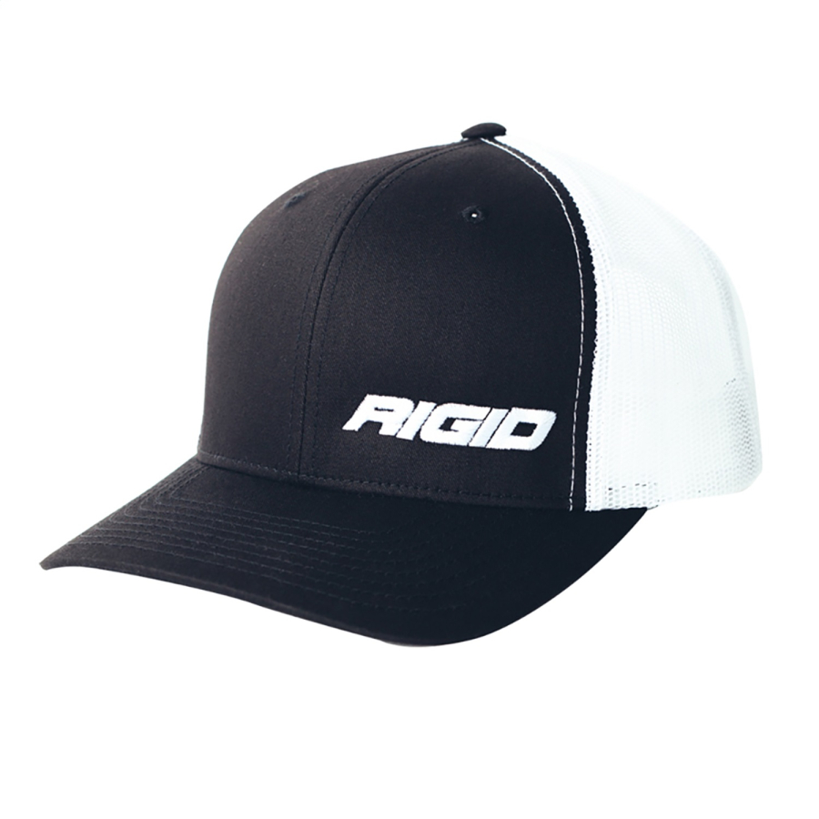 Rigid Industries - RIGID Retro Trucker Hat With Offset Logo Black Front White Mesh Snapback - 1029