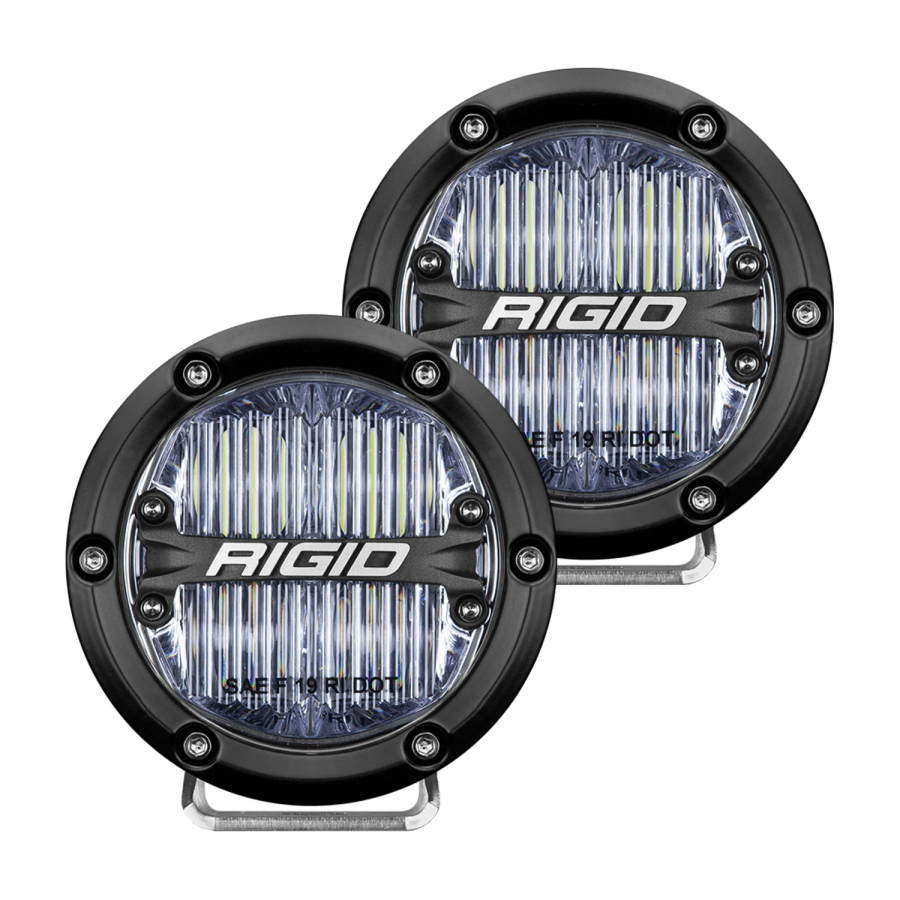 Rigid Industries - Rigid Industries RIGID 360-SERIES 4 INCH ROUND SAE J583 COMPLIANT STREET LEGAL LED OE FOG LIGHT WHITE PAIR - 36110