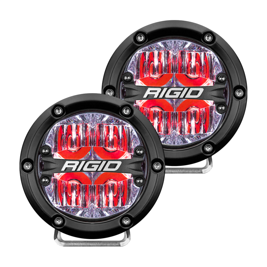 Rigid Industries - Rigid Industries 360-SERIES 4 INCH LED OFF-ROAD DRIVE BEAM RED BACKLIGHT PAIR - 36116