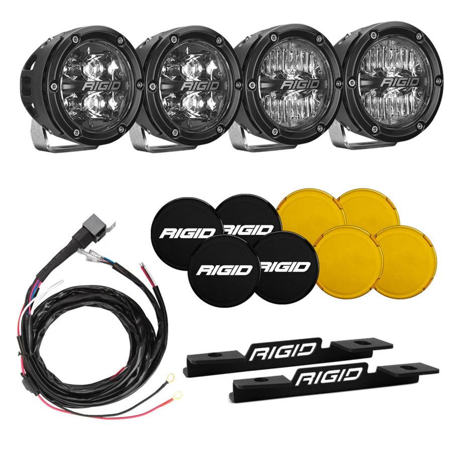 Rigid Industries - Rigid Industries 2021 Bronco A-Pillar Light Kit with a set of 360 Spot and a set 360 Drive Lights - 46722