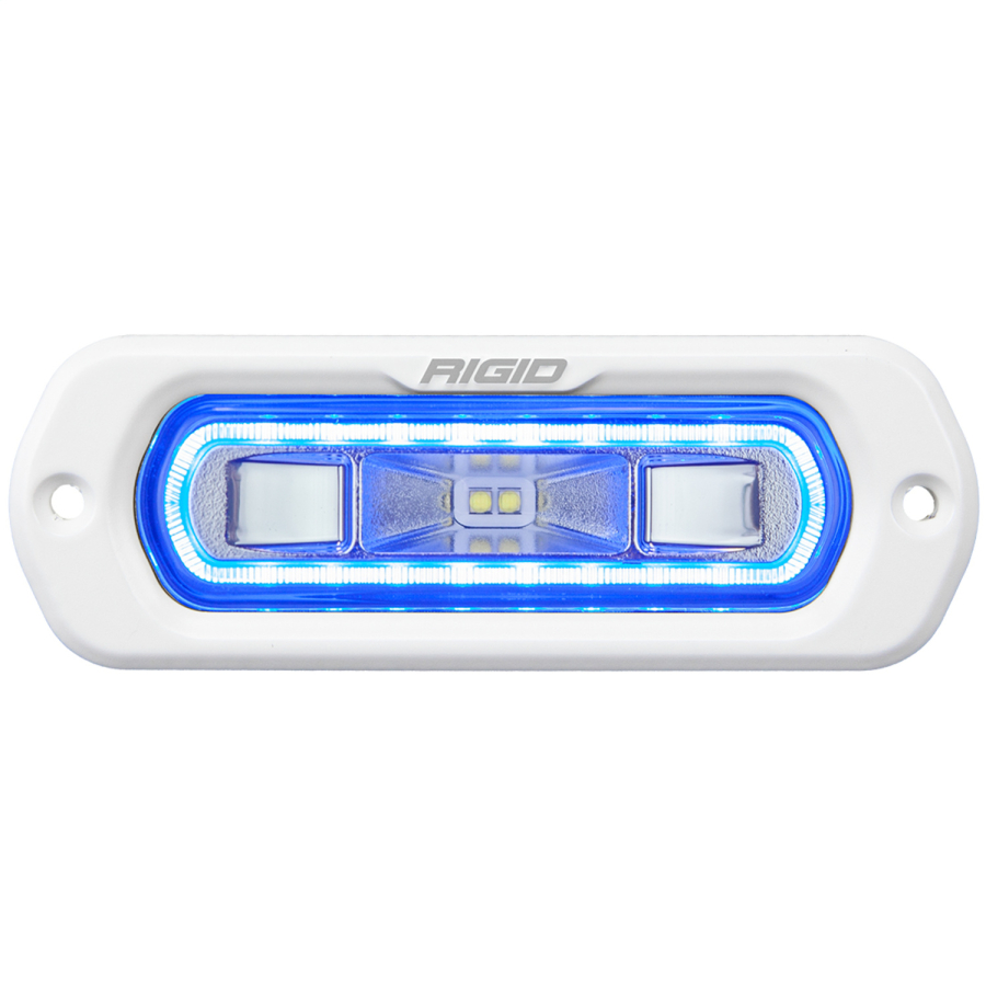 Rigid Industries - Rigid Industries SR-L Series Marine Spreader Pod 2 Wire Flush Mount White With Blue Halo - 51201