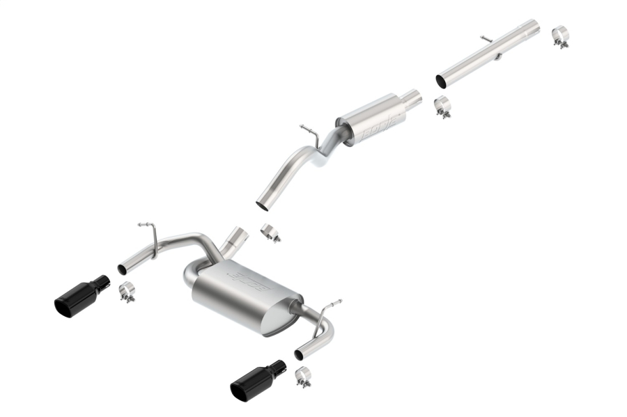 Borla - BORLA TOURING CAT-BACK EXHAUST SYSTEM FOR 2012-2018 JEEP WRANGLER JK 3.6L V6 AUTOMATIC/ MANUAL TRANSMISSION 4 WHEEL DRIVE 2 DOOR. - 140460BC