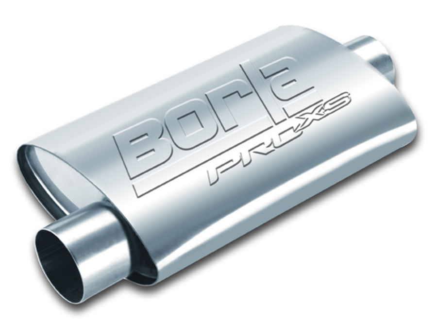 Borla - BORLA PROXS MUFFLER 3" OFFSET INLET/ 3" CENTER OUTLET, 4" X 9.5" OVAL, 14" LONG BODY, 19" OVERALL LENGTH. UNIVERSAL PART. REVERSIBLE DESIGN. - 40359