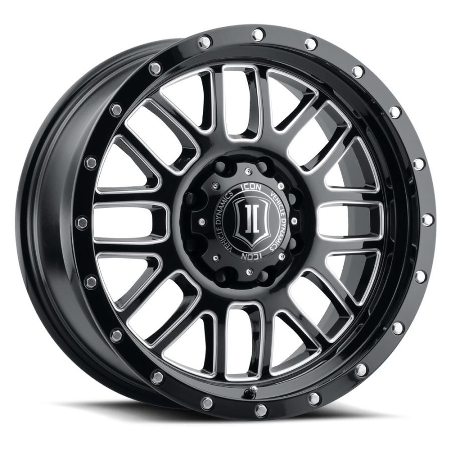 ICON Alloys - ALPHA GLOSS BLACK MILLED SPOKE 20X9 6X135 +16mm