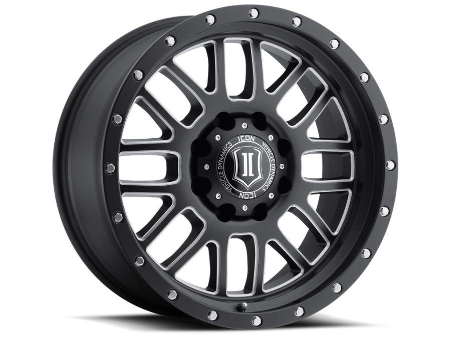 ICON Alloys - ALPHA SATIN BLACK MILLED SPOKE 20X9 8X6.5 +19mm