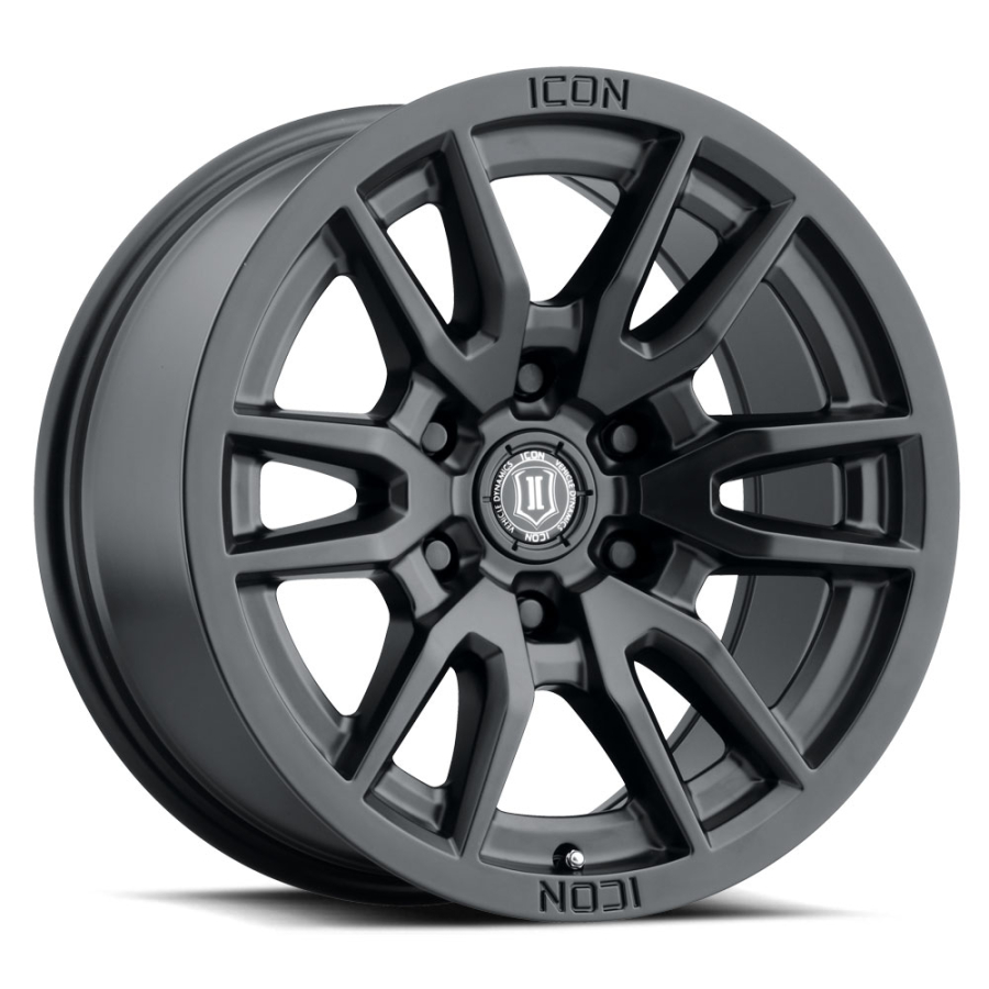 ICON Alloys - VICTORY SATIN BLACK RED TINT 17X8.5 6X5.5 0mm