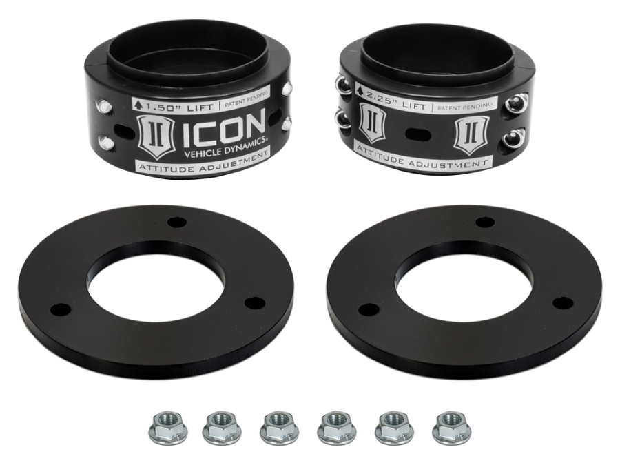 ICON Alloys - ICON ALLOYS 2017-2020 FORD RAPTOR .5-2.25 LIFT ATTITUDE AJUSTMENT COLLAR LEVELING KIT - IVD6130B