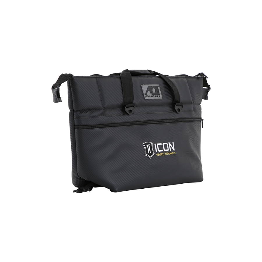 ICON Vehicle Dynamics - ICON 24PK CARBON AO COOLER WITH STANDARD ICON LOGO - ICON-2142-STL-BL/CB-24PK