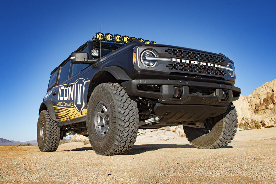 ICON Vehicle Dynamics - ICON 2021-2022 FORD BRONCO WITHOUT SASQUATCH PACKAGE 3-4" LIFT STAGE 3 SUSPENSION SYSTEM WITH BILLET UPPER CONTROL ARMS - K40003