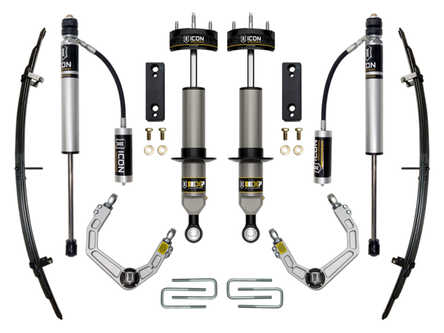 ICON Vehicle Dynamics - ICON 2005-2022 TOYOTA TACOMA 0-2" LIFT STAGE 3 EXP SUSPENSION SYSTEM WITH BILLET UPPER CONTROL ARMS - K53222