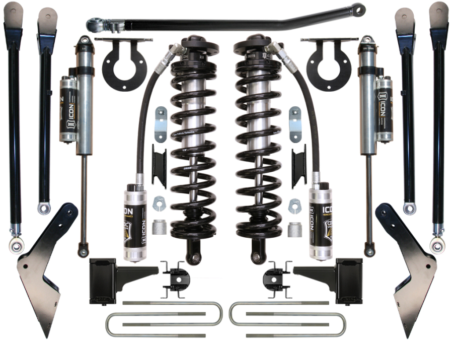 ICON Vehicle Dynamics - ICON 2008-2010 FORD F-250/F-350 4-5.5" LIFT STAGE 4 COILOVER CONVERSION SYSTEM - K63124