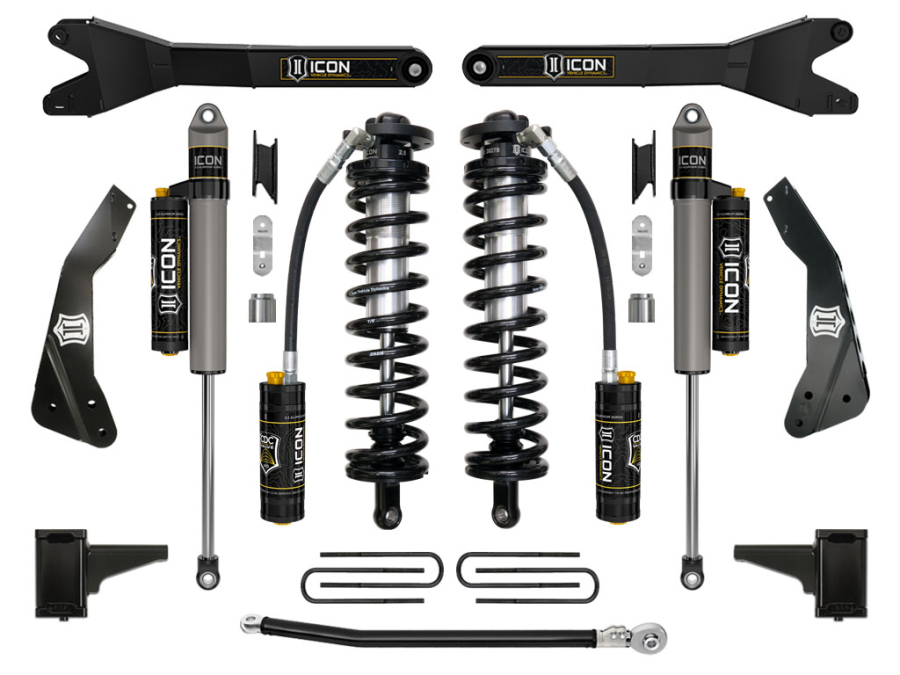 ICON Vehicle Dynamics - ICON 2011-2016 FORD F-250/F-350 SUPER DUTY 4-5.5" LIFT STAGE 4 COILOVER CONVERSION SYSTEM WITH RADIUS ARM - K63134R