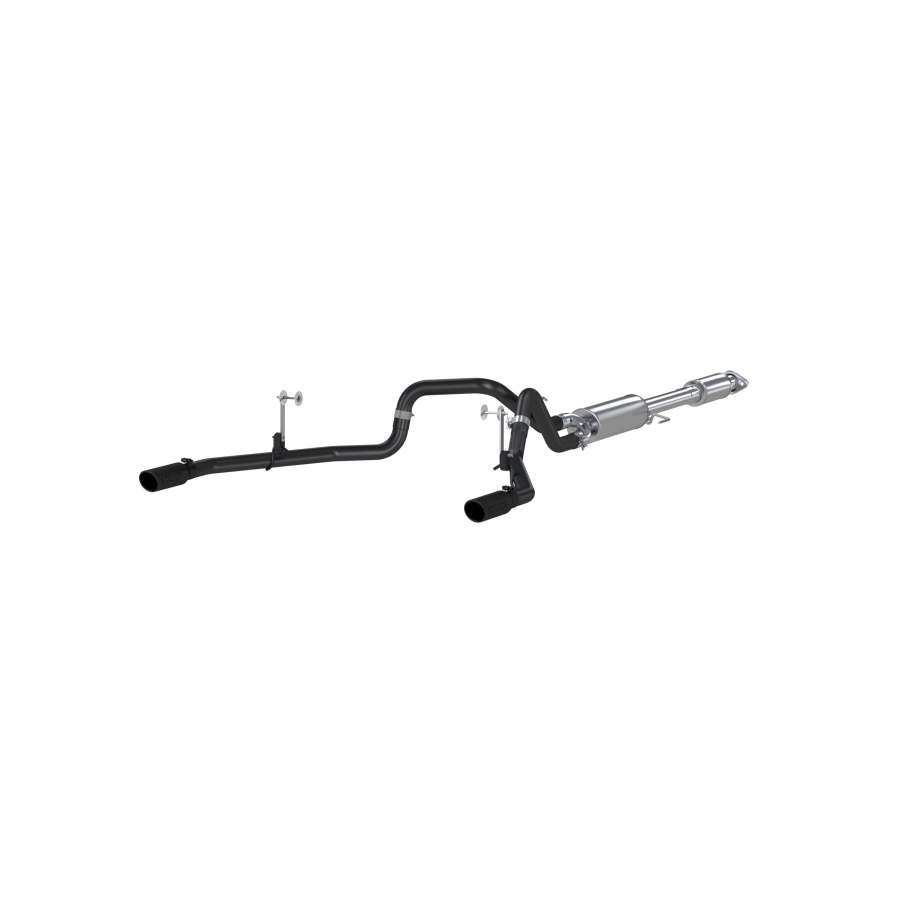 MBRP Exhaust - MBRP EXHAUST 3IN. CAT-BACK 2.5IN. DUAL SPLIT REAR EXIT BLACK COATED ALUMINIZED STEEL. - S5258BLK