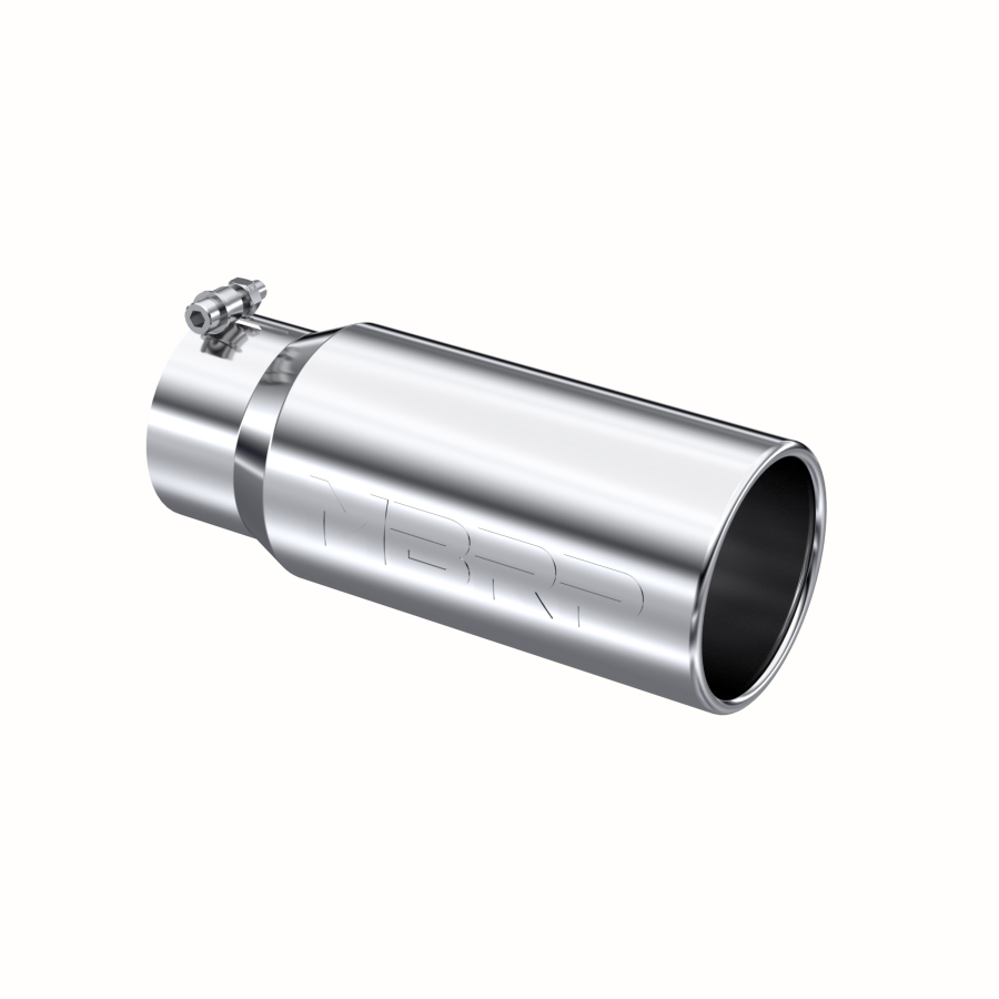 MBRP Exhaust - MBRP EXHAUST TIP 5IN. O.D. ROLLED STRAIGHT 4IN. INLET 12IN. LENGTH T304 STAINLESS STEEL. - T5050