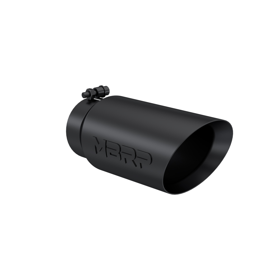 MBRP Exhaust - MBRP EXHAUST TIP 5IN. O.D. DUAL WALL ANGLED 4IN. INLET 12IN. LENGTH BLACK COATED. - T5053BLK