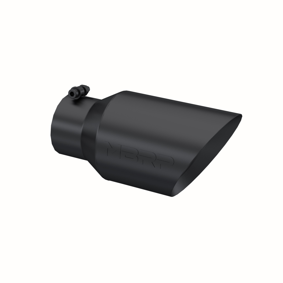 MBRP Exhaust - MBRP EXHAUST TIP 6IN. O.D. DUAL WALL ANGLED 4IN. INLET 12IN. LENGTH-BLACK COATED. - T5072BLK