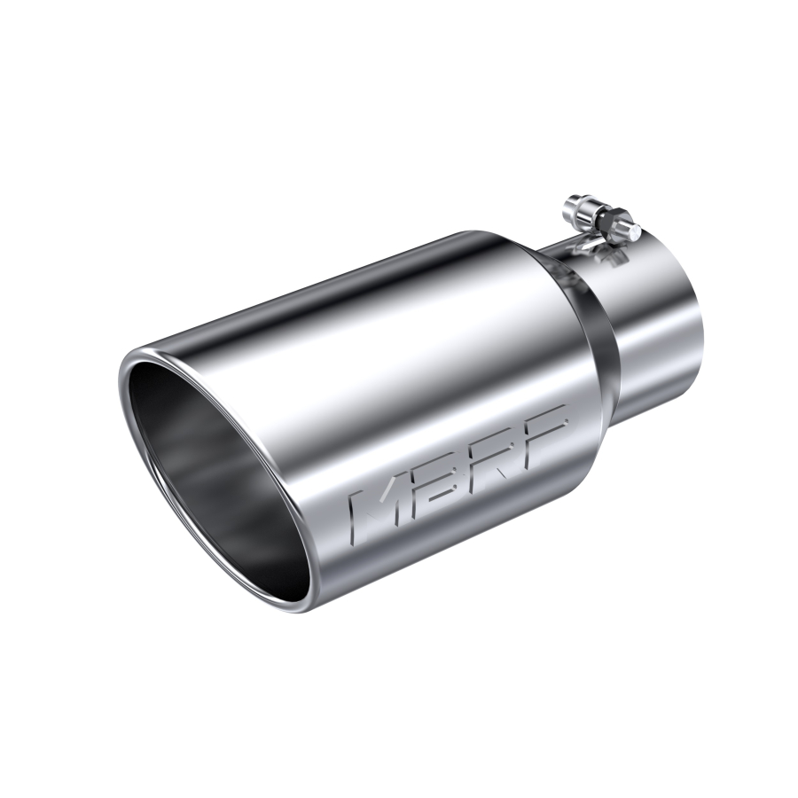 MBRP Exhaust - MBRP EXHAUST TIP 6" OUTSIDE DIAMETER. ANGLED ROLLED END. 4" INLET INSIDE DIAMETER. 12" ASSEMBLED LENGTH. - T5073