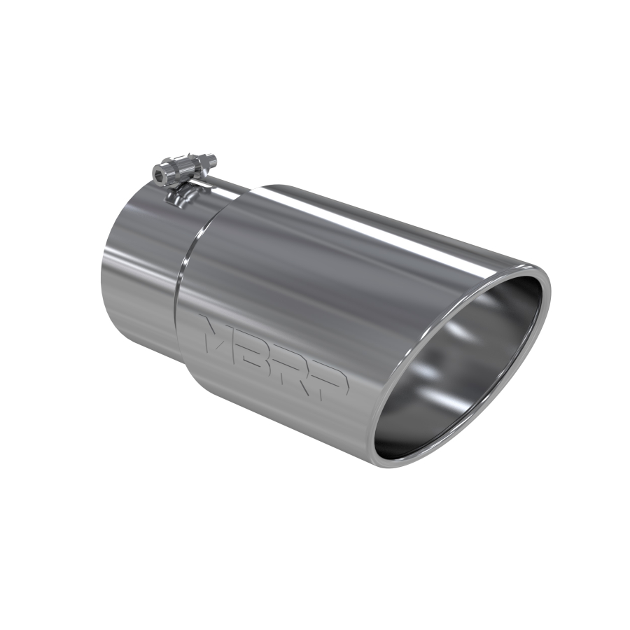 MBRP Exhaust - MBRP EXHAUST TIP 6IN. O.D. ANGLED ROLLED END 5IN. INLET 12IN. LENGTH T304 STAINLESS STEEL. - T5075