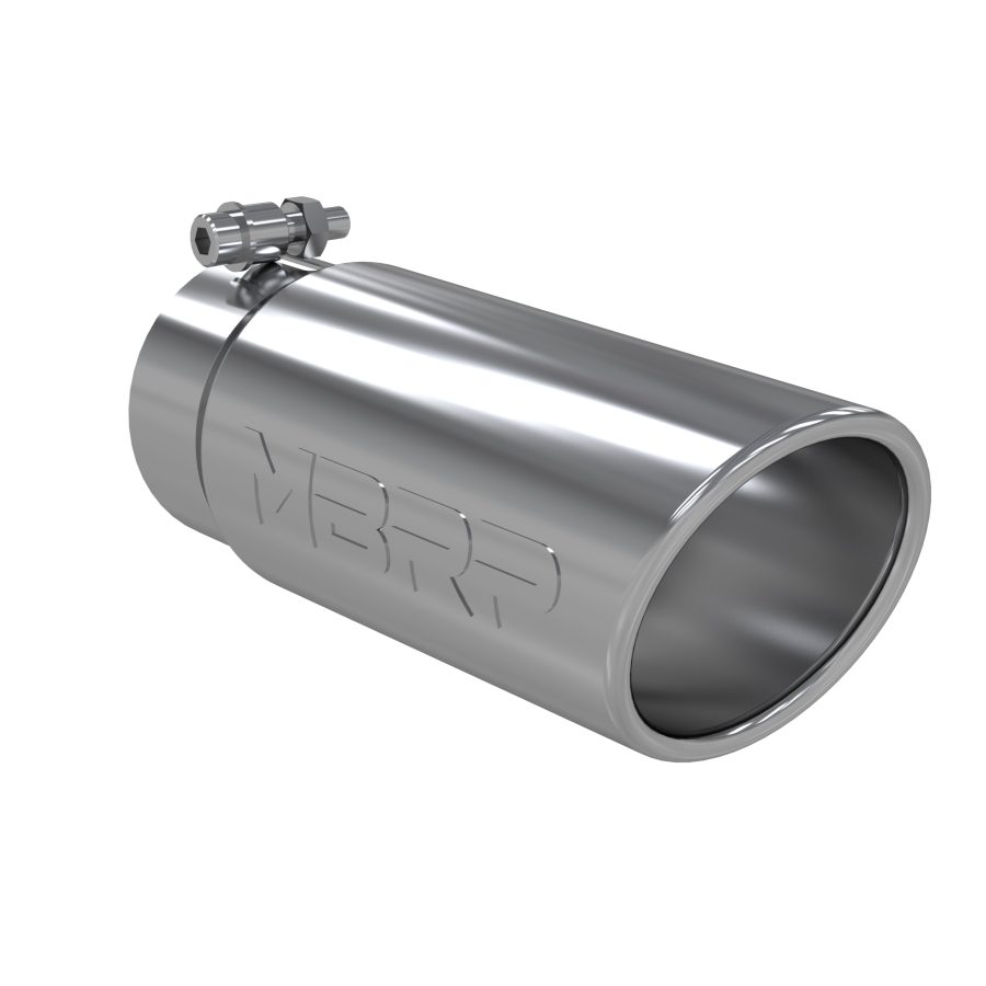 MBRP Exhaust - MBRP EXHAUST TIP 4IN. O.D. ANGLED ROLLED END 3IN. INLET 10IN. LENGTH T304 STAINLESS STEEL.. - T5112