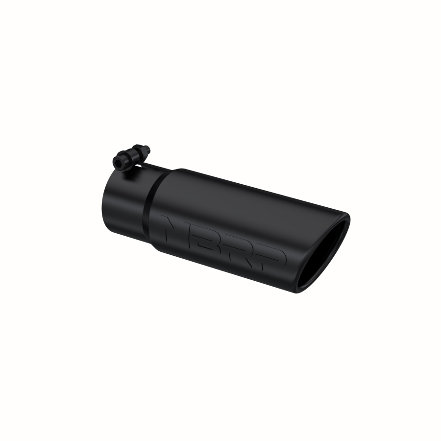 MBRP Exhaust - MBRP EXHAUST TIP 3IN. O.D. ANGLED ROLLED END 3IN. I.D. INLET 10IN. LENGTH BLACK COATED. - T5115BLK