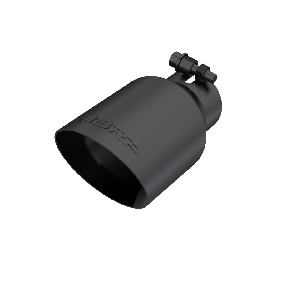 MBRP Exhaust - MBRP EXHAUST TIP 4IN. O.D. DUAL WALL ANGLED 2IN. INLET 8IN. LENGTH BLACK COATED. - T5123BLK