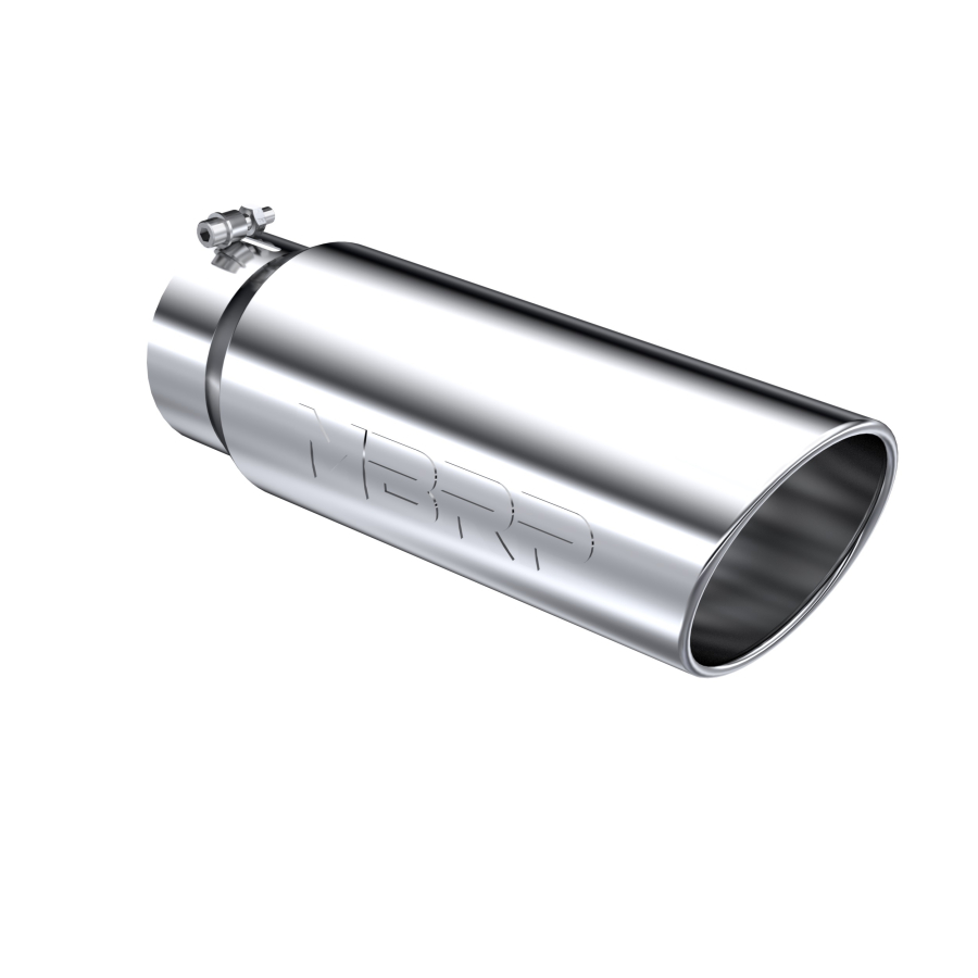 MBRP Exhaust - MBRP EXHAUST TIP 6IN. O.D. ANGLED ROLLED END 5IN. INLET 18IN. IN LENGTH T304 STAINLESS STEEL. - T5125