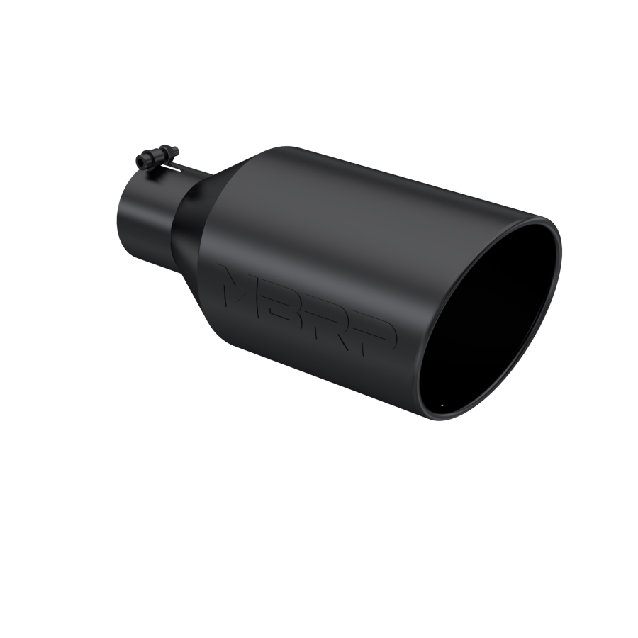 MBRP Exhaust - MBRP EXHAUST TIP 8IN. O.D. ROLLED END 4IN. INLET 18IN. IN LENGTH BLACK COATED. - T5128BLK