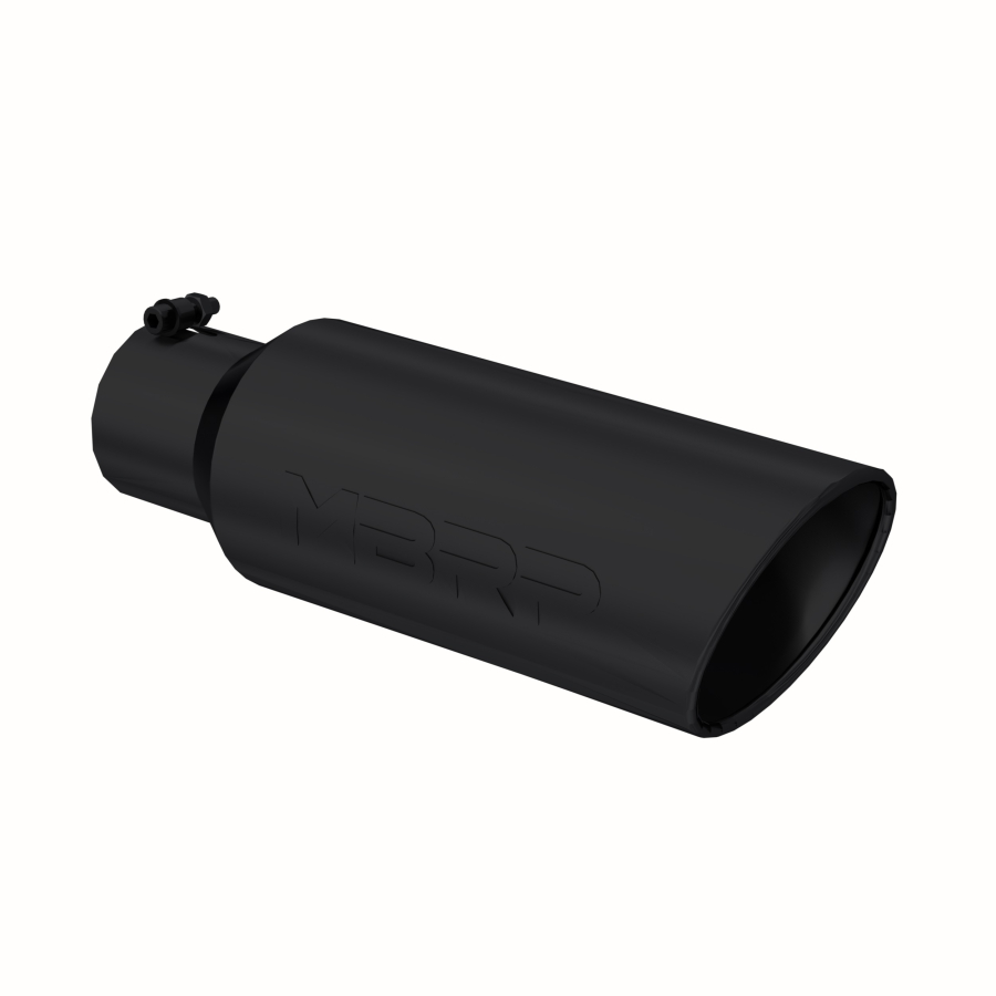 MBRP Exhaust - MBRP EXHAUST TIP 6IN. O.D. ROLLED END 4IN. INLET 18IN. IN LENGTH BLACK COATED. - T5130BLK