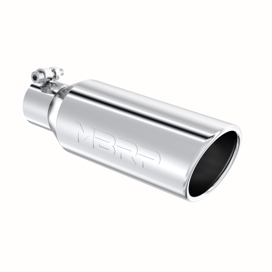 MBRP Exhaust - MBRP EXHAUST 4IN. OD 2.5IN. INLET 12IN. IN LENGTH ANGLED CUT ROLLED END T304 STAINLESS STEEL. - T5150