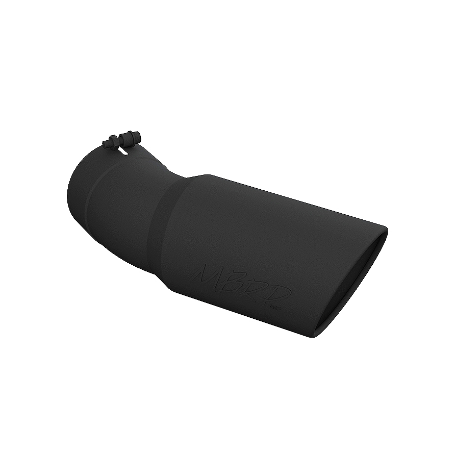 MBRP Exhaust - MBRP EXHAUST TIP 6IN OD 5IN INLET 15.5IN LENGTH 30Ã‚Â° BEND BLACK-COATED STAINLESS STEEL. - T5154BLK