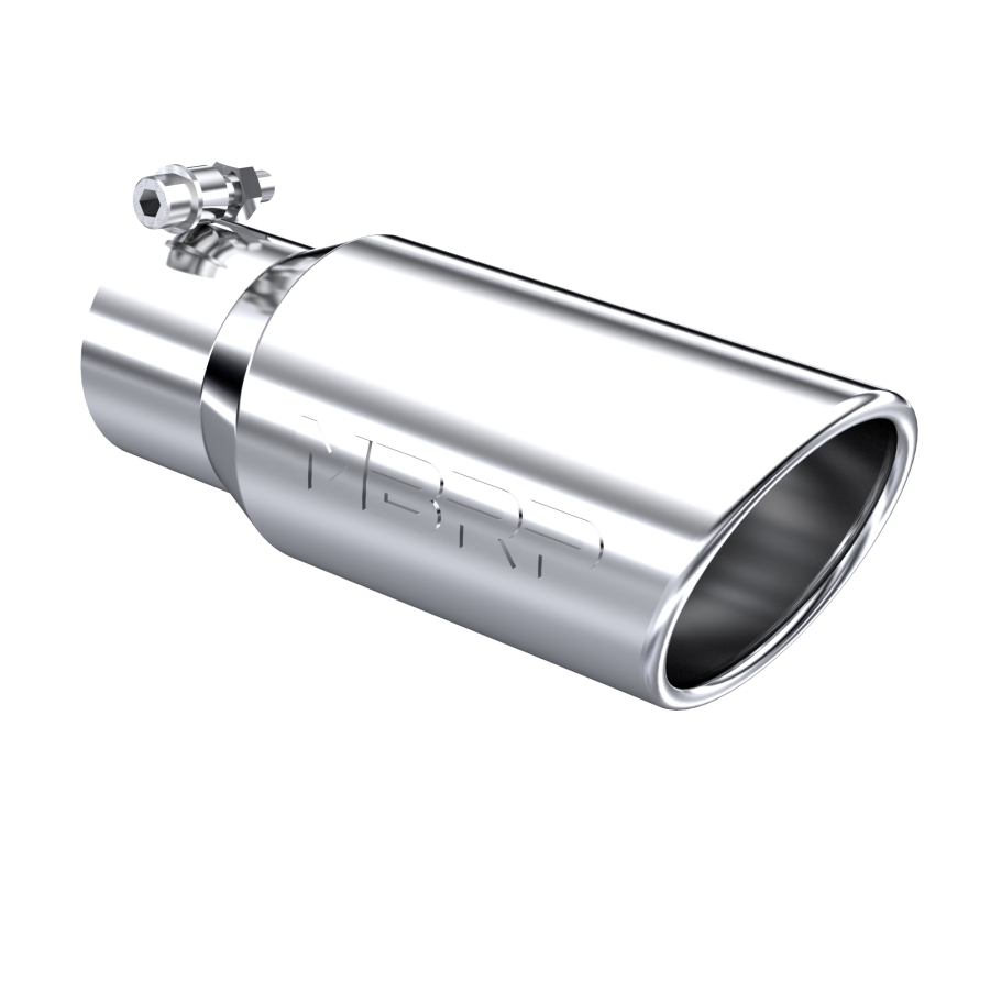 MBRP Exhaust - MBRP EXHAUST TIP 4IN OD 3IN INLET 10IN LENGTH ROLLED END SINGLE WALL T304 STAINLESS STEEL. - T5155