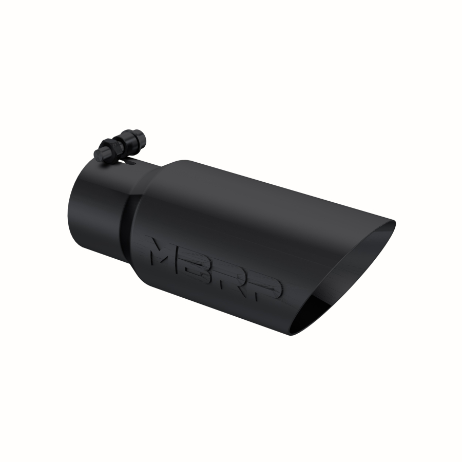 MBRP Exhaust - MBRP EXHAUST TIP 4IN. O.D. DUAL WALL ANGLED 3IN. INLET 10IN. LENGTH BLACK COATED. - T5156BLK