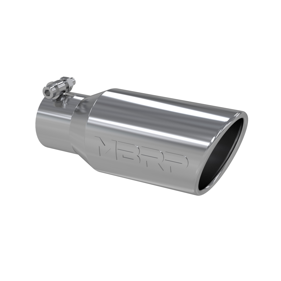 MBRP Exhaust - MBRP EXHAUST TIP 4IN. O.D. ANGLED ROLLED END 2 3/4IN. INLET 10IN. LENGTH T304 STAINLESS. - T5157