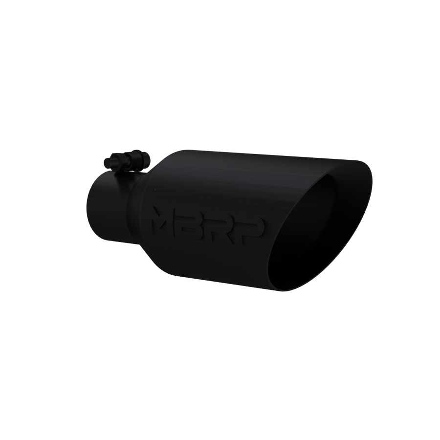 MBRP Exhaust - MBRP EXHAUST TIP 4 1/2IN. O.D. DW ANGLE ROLLED END 2 1/2IN. INLET 11IN. IN LENGTH BLACK COATED. - T5161BLK