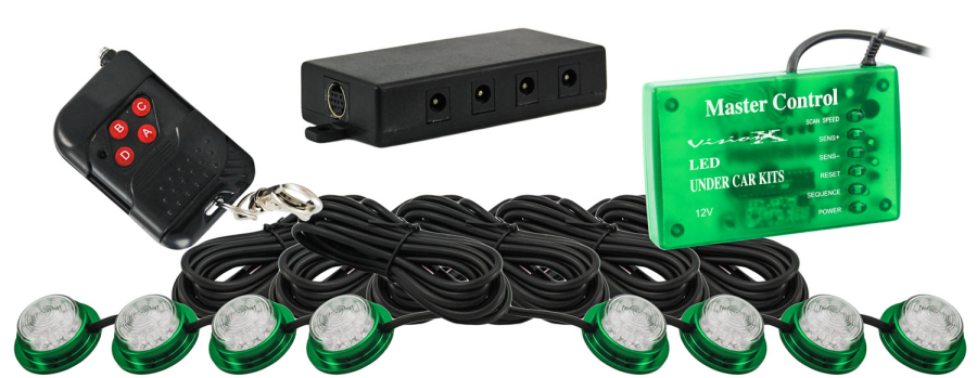 Vision X Lighting - VISION X LIGHTING LED STROBE AND ROCK LIGHT KIT GREEN - 4005396