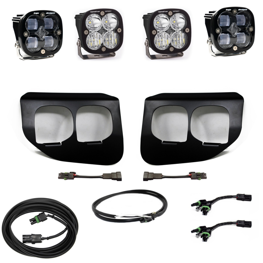 Baja Designs - Baja Designs Ford Super Duty (20-22) Fog Lights Dual FPK SAE/Sport DC w/Upfitter - 447738UP