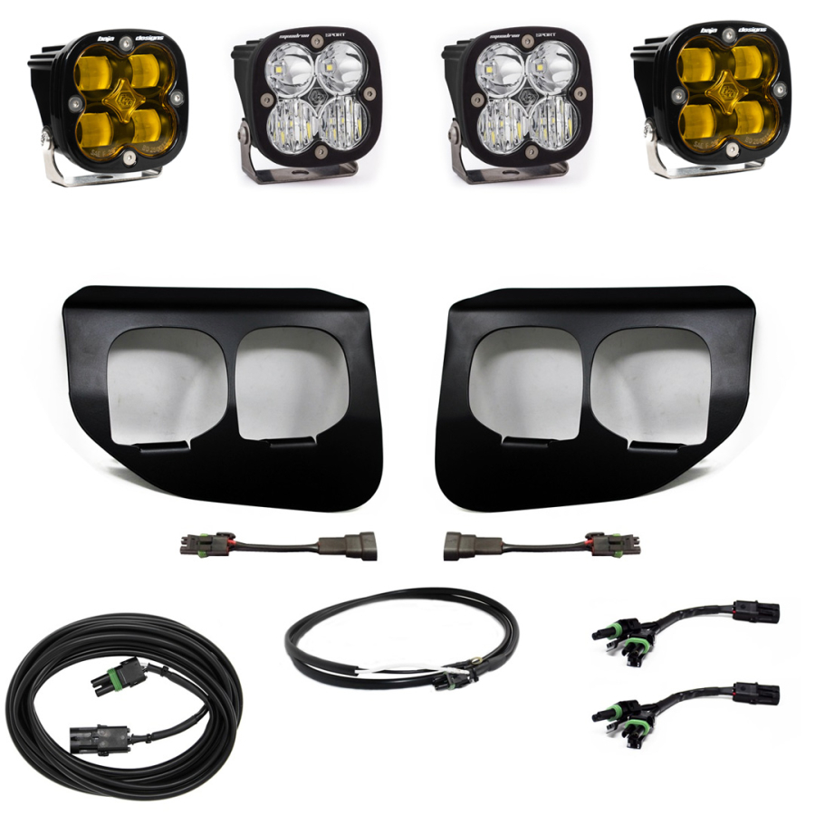 Baja Designs - Baja Designs Ford Super Duty (20-22) Fog Lights FPK Amber SAE/Sport DC w/Upfitter - 447739UP