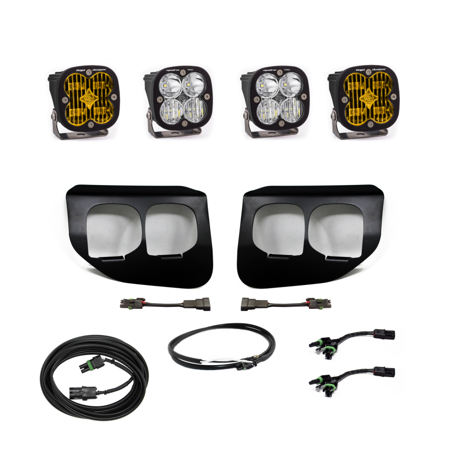 Baja Designs - 20-22 Ford Super Duty Fog Pocket Kit SAE/Pro Driving Combo Squadron w/Upfitter