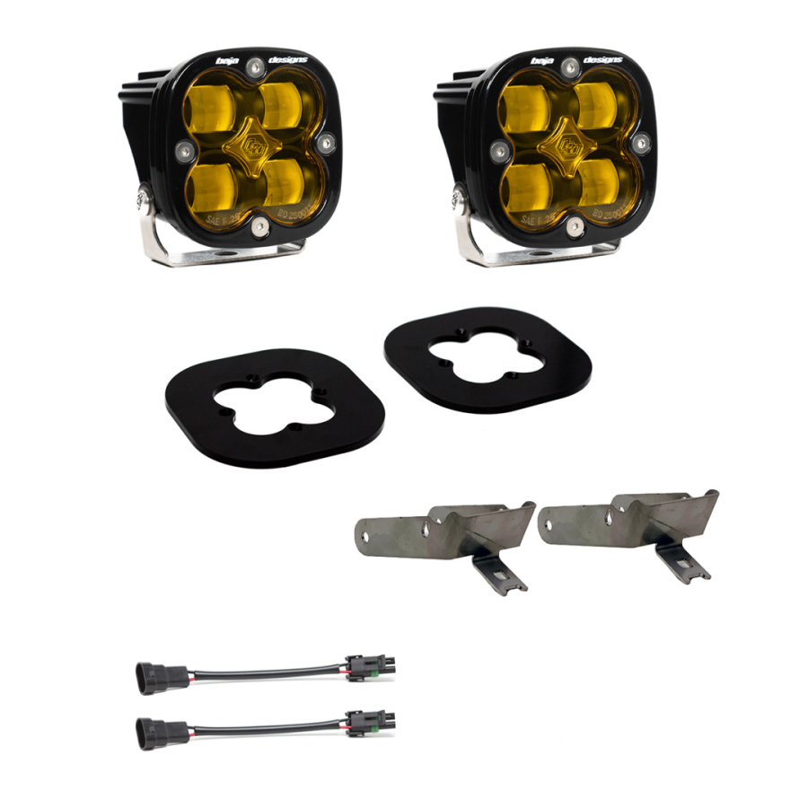 Baja Designs - 11-16 Ford Super Duty Fog Pocket Kit SAE Amber Squadron