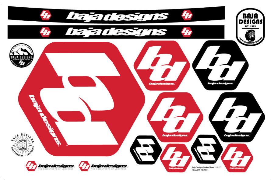 Baja Designs - BD Sticker Sheet