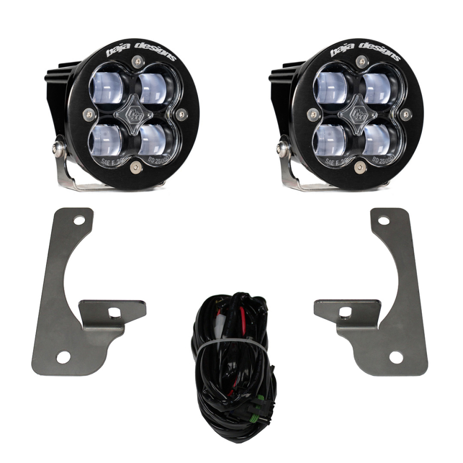 Baja Designs - Baja Designs Squadron R SAE Fog Pocket Light Kit Jeep 2007-18 Wrangler JK w/ Premium OE Bumper (SAE Fog Clear) - 587524