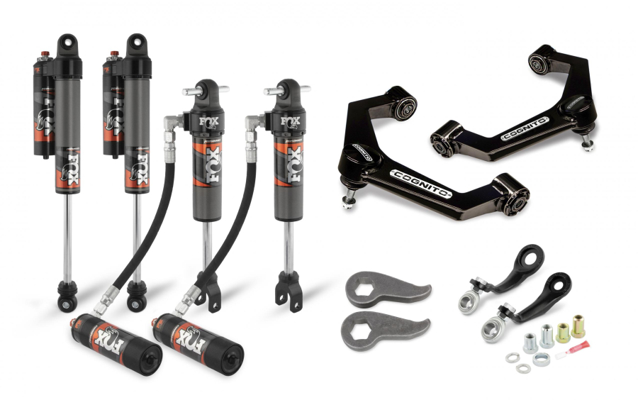 Cognito Motorsports Truck - Cognito Motorsports Truck 3-Inch Elite Leveling Kit with Fox Elite 2.5 Reservoir Shocks for 11-19 Silverado/Sierra 2500/3500 2WD/4WD - 210-P0932