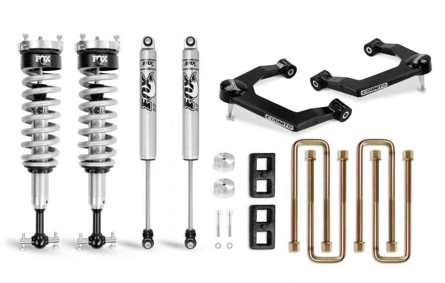 Cognito Motorsports Truck - Cognito Motorsports Truck 3-Inch Performance Uniball Leveling Lift Kit With Fox PS Coilover 2.0 IFP Shocks for 19-22 Silverado/Sierra 1500 2WD/4WD - 210-P0876