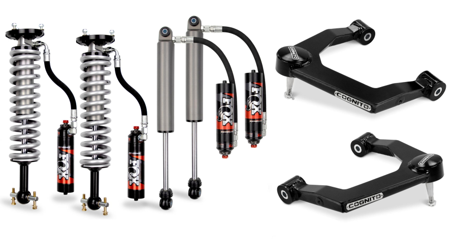 Cognito Motorsports Truck - Cognito Motorsports Truck 3-Inch Elite Uniball Leveling Kit with Fox Elite 2.5 Reservoir Shocks for 19-22 Silverado/Sierra 1500 2WD/4WD - 210-P1009