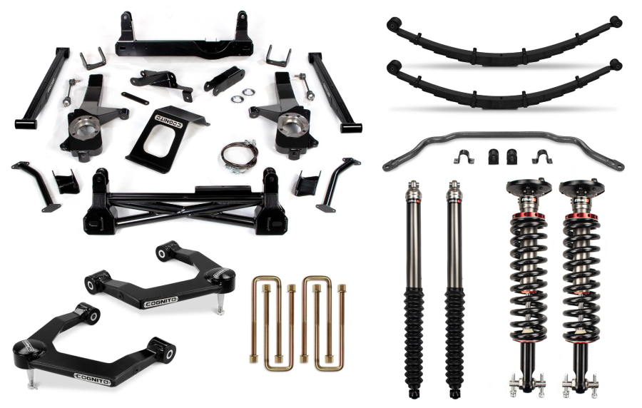 Cognito Motorsports Truck - Cognito Motorsports Truck 8-Inch Performance Lift Kit with Elka 2.0 IFP Shocks for 19-22 Silverado/Sierra 1500 2WD/ 4WD, including AT4 and Trail Boss - 210-P1150