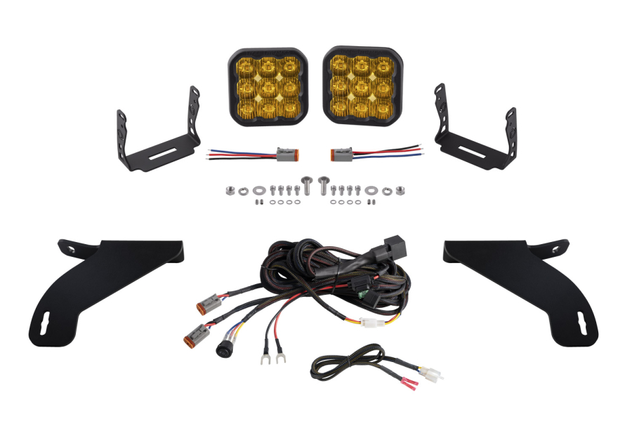 Diode Dynamics - Diode Dynamics SS5 Bumper LED Pod Light Kit for 2021-2022 Ford F-150, Pro Yellow Driving - DD7333