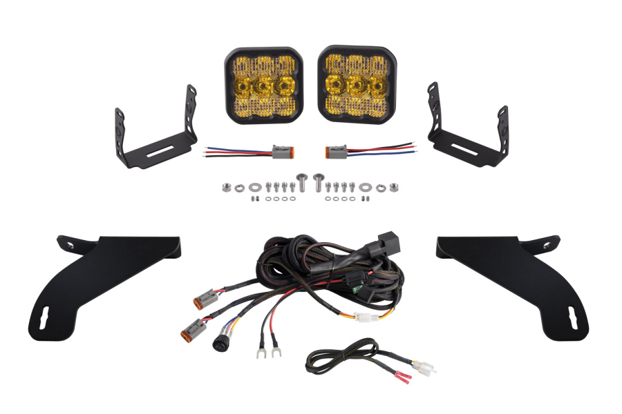 Diode Dynamics - Diode Dynamics SS5 Bumper LED Pod Light Kit for 2021-2022 Ford F-150, Pro Yellow Combo - DD7331