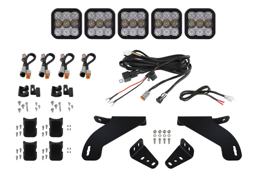 Diode Dynamics - Diode Dynamics SS5 Grille CrossLink Lightbar Kit for 2021-2022 Ford F-150, Sport White Combo - DD7317