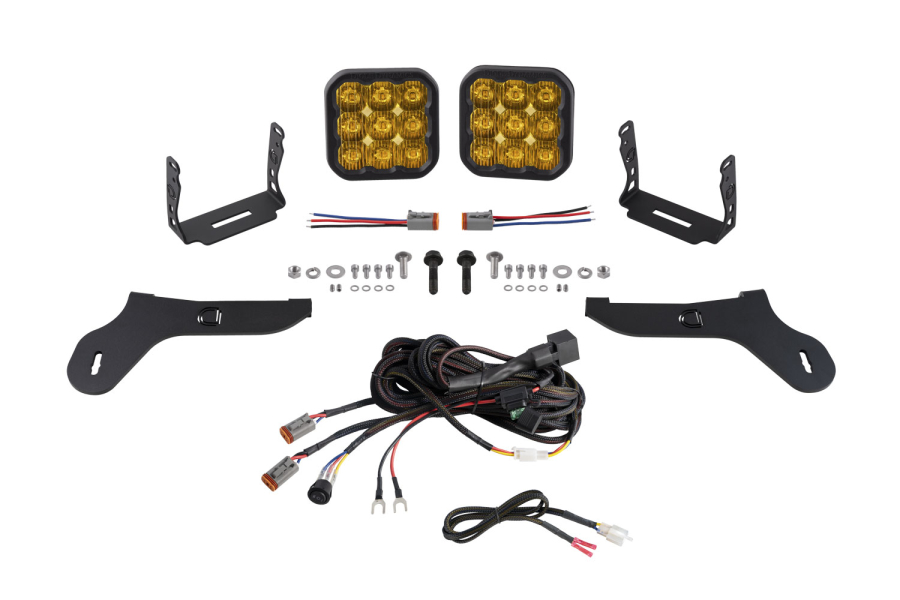 Diode Dynamics - Diode Dynamics SS5 Bumper LED Pod Light Kit for 2017-2020 Ford Raptor Pro Yellow Driving - DD7351